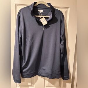 NWT Peter Millar Quarter Zip Men’s Perth Melange Performance Golf - navy large